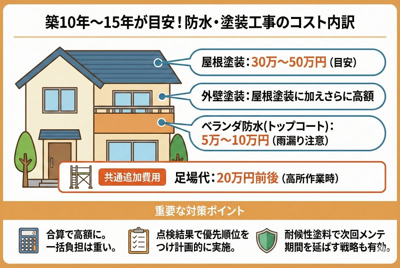屋根塗装や防水工事にかかるコスト