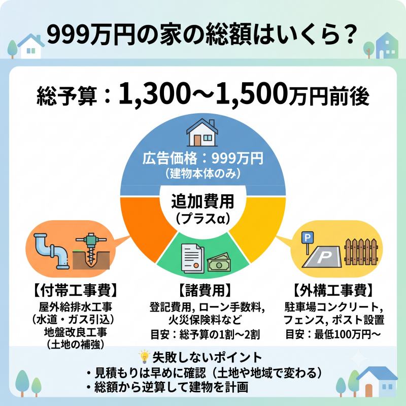 アイダ設計の999万円の家の総額はいくら？